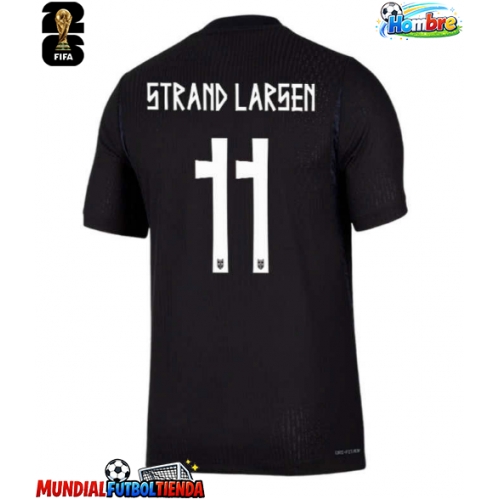 Camiseta Noruega Jorgen Strand Larsen #11 Segunda Equipación Replica Mundial 2026 mangas cortas